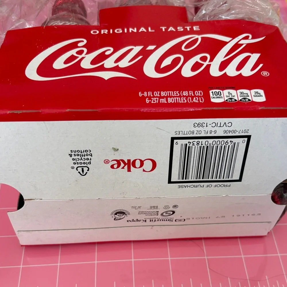6 ATLANTA Coca Cola Red Bottles Party Pack with Iconic Atlanta Olympics era